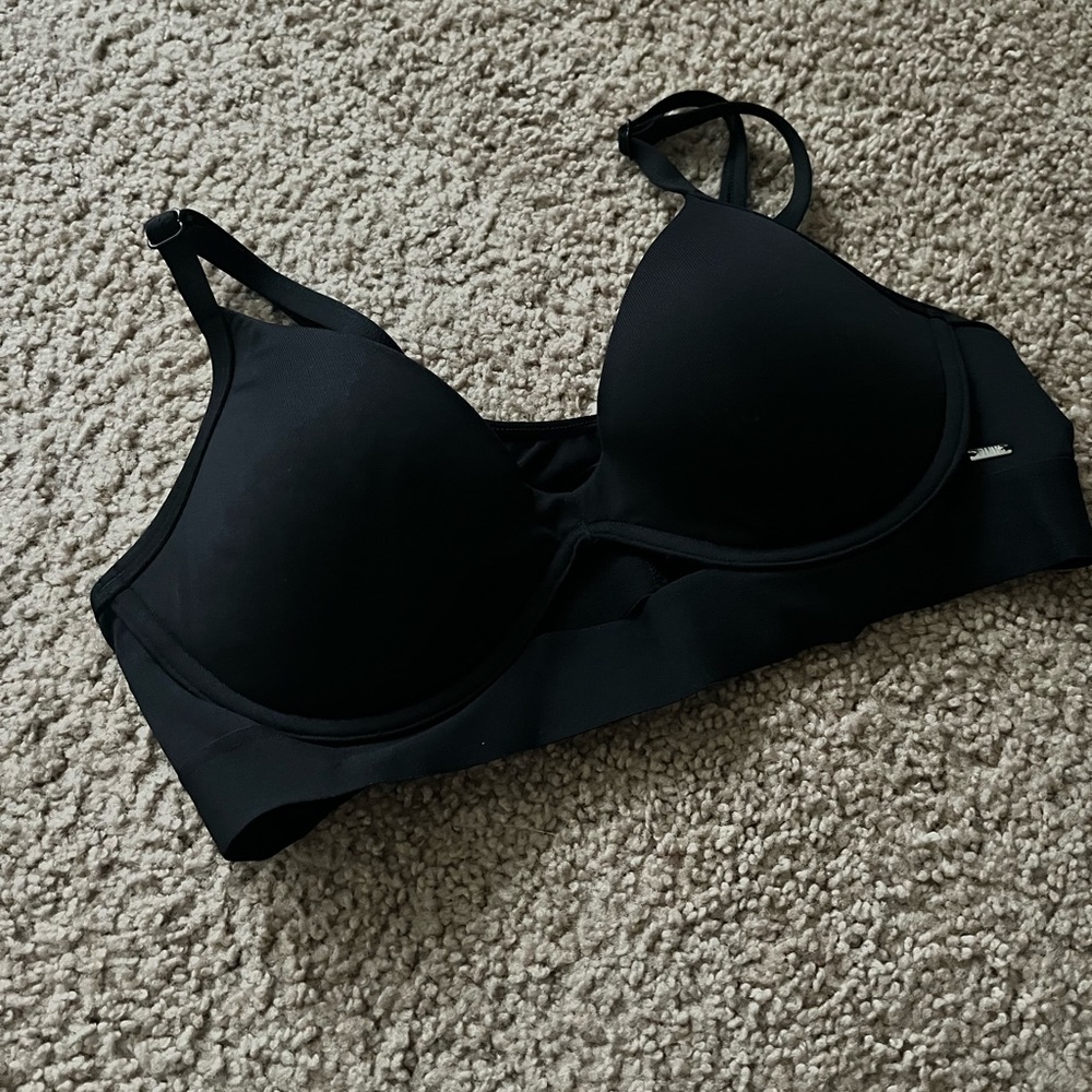 Pink black bikini top